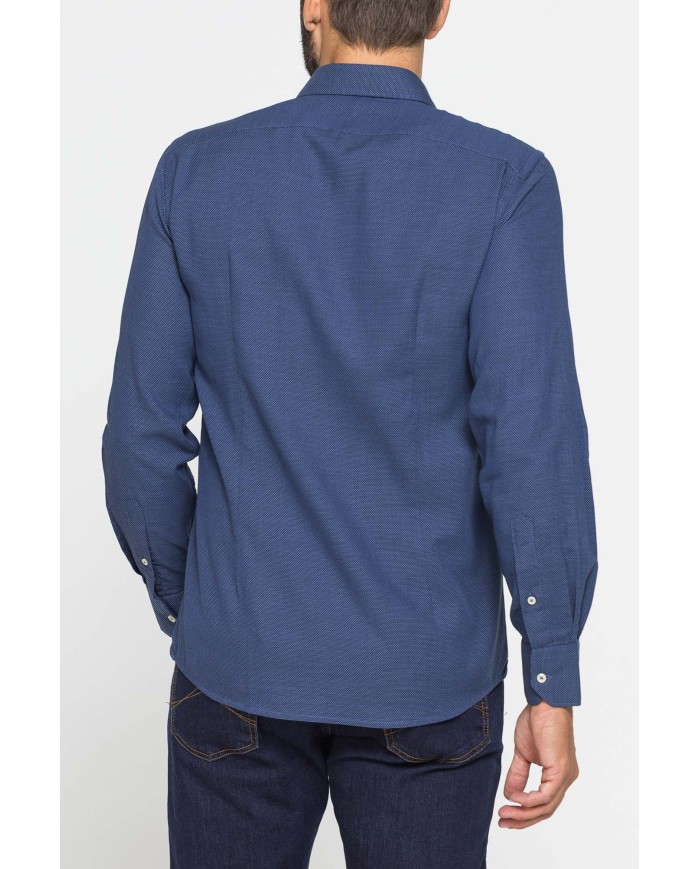 CAMICIA CLASSICA IN JACQUARD CON COLLETTO ITALIANO