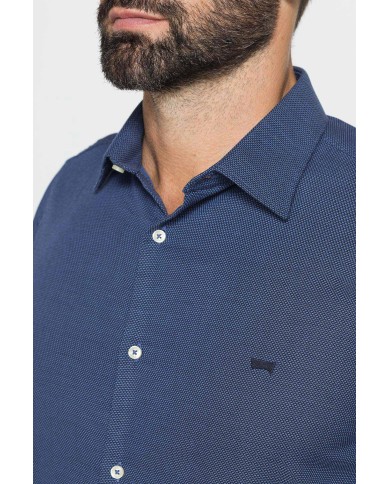 CAMICIA CLASSICA IN JACQUARD CON COLLETTO ITALIANO