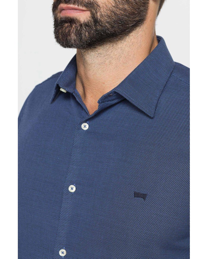 CAMICIA CLASSICA IN JACQUARD CON COLLETTO ITALIANO
