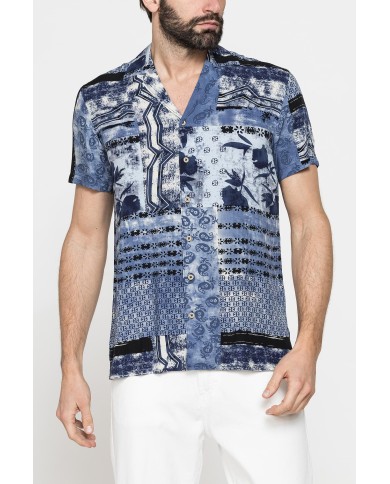 CAMICIA ESTIVA IN FANTASIA CON COLLO BOWLING