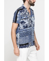 CAMICIA ESTIVA IN FANTASIA CON COLLO BOWLING