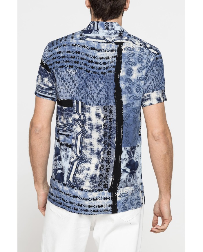 CAMICIA ESTIVA IN FANTASIA CON COLLO BOWLING