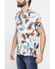 CAMICIA ESTIVA IN FANTASIA CON COLLO BOWLING