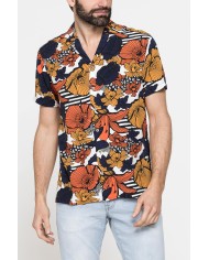 CAMICIA ESTIVA IN FANTASIA CON COLLO BOWLING