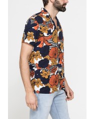 CAMICIA ESTIVA IN FANTASIA CON COLLO BOWLING