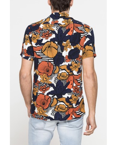 CAMICIA ESTIVA IN FANTASIA CON COLLO BOWLING