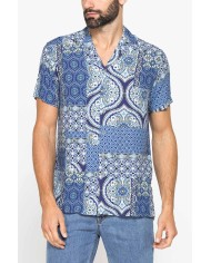 CAMICIA ESTIVA IN FANTASIA CON COLLO BOWLING