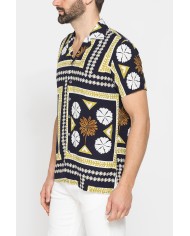 CAMICIA ESTIVA IN FANTASIA CON COLLO BOWLING