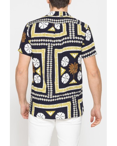 CAMICIA ESTIVA IN FANTASIA CON COLLO BOWLING