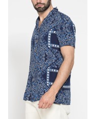 CAMICIA ESTIVA IN FANTASIA CON COLLO BOWLING