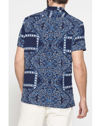 CAMICIA ESTIVA IN FANTASIA CON COLLO BOWLING