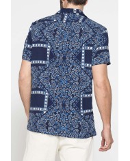 CAMICIA ESTIVA IN FANTASIA CON COLLO BOWLING