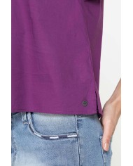 BLUSA CON MANICHE ARRICCIATE IN COTONE