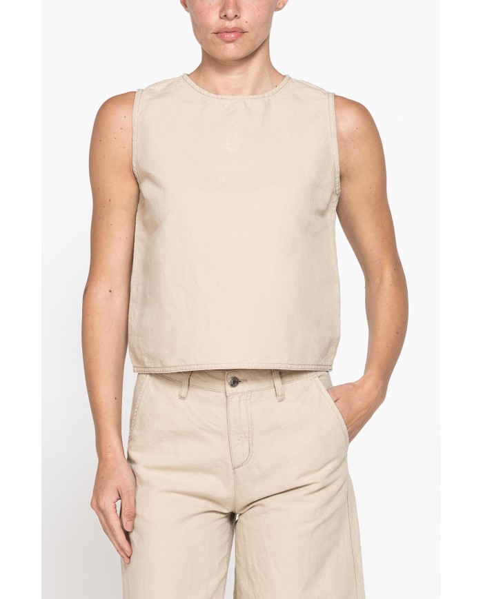 CANOTTA COMFORT FIT  IN LINO COTONE