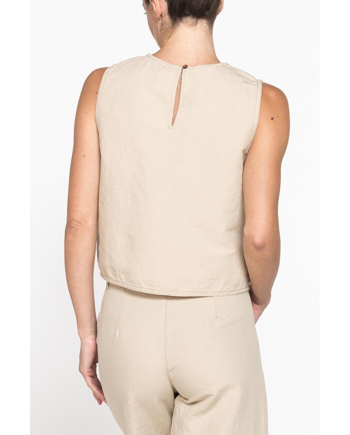 CANOTTA COMFORT FIT  IN LINO COTONE