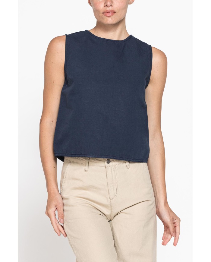 CANOTTA COMFORT FIT  IN LINO COTONE