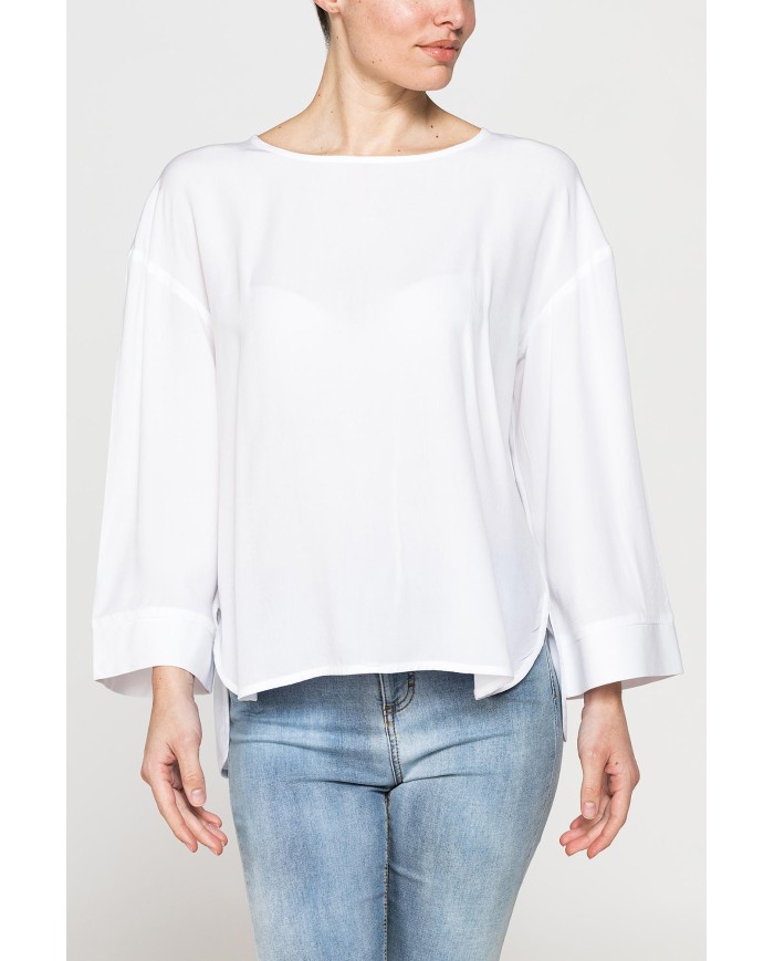 BLUSA GIROCOLLO OVERSIZE IN VISCOSA