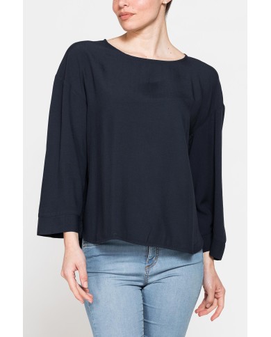 BLUSA GIROCOLLO OVERSIZE IN VISCOSA BLUSA GIROCOLLO OVERSIZE IN VISCOSA