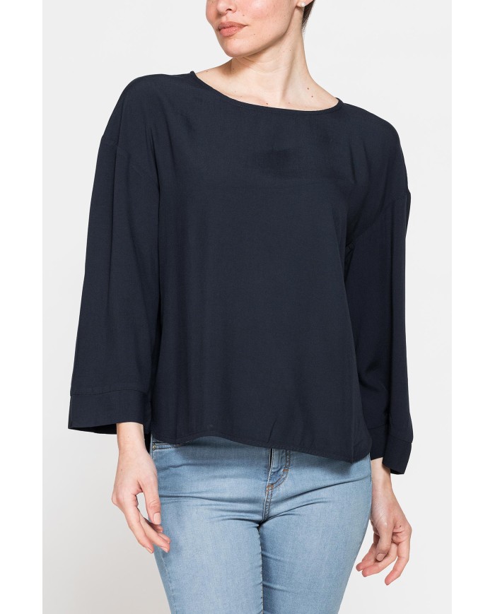 BLUSA GIROCOLLO OVERSIZE IN VISCOSA