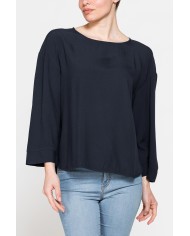 BLUSA GIROCOLLO OVERSIZE IN VISCOSA