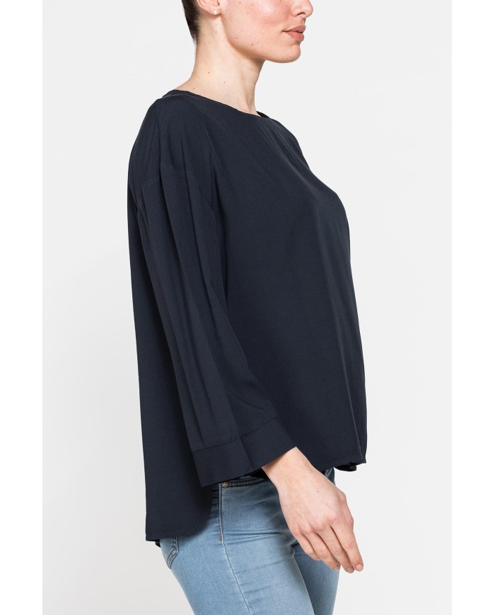 BLUSA GIROCOLLO OVERSIZE IN VISCOSA