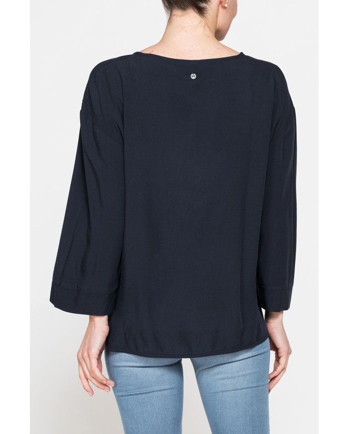 BLUSA GIROCOLLO OVERSIZE IN VISCOSA