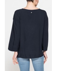 BLUSA GIROCOLLO OVERSIZE IN VISCOSA