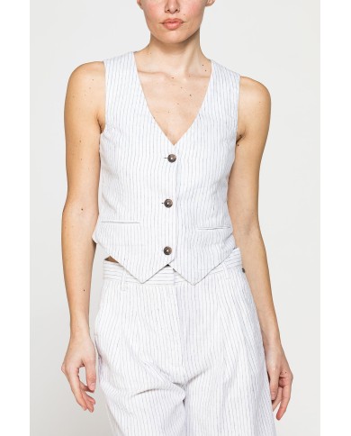 GILET IN LINO COTONE GILET IN LINO COTONE