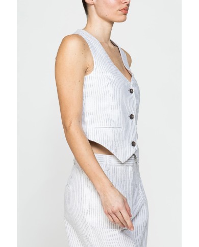 GILET IN LINO COTONE GILET IN LINO COTONE