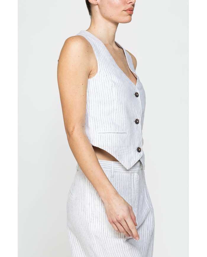 GILET IN LINO COTONE