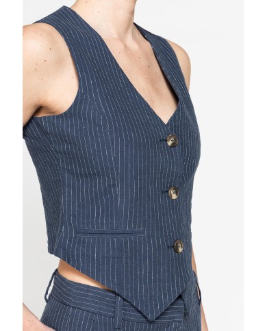 GILET IN LINO COTONE GILET IN LINO COTONE