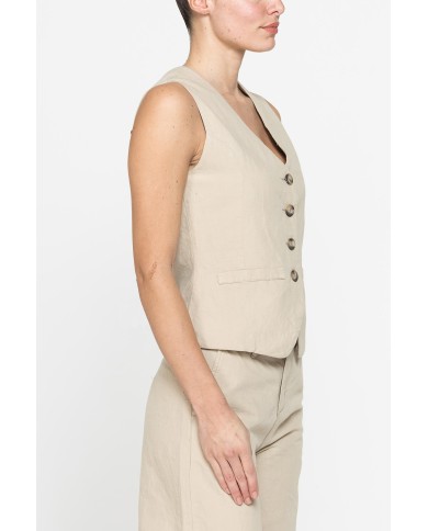 GILET IN LINO COTONE GILET IN LINO COTONE