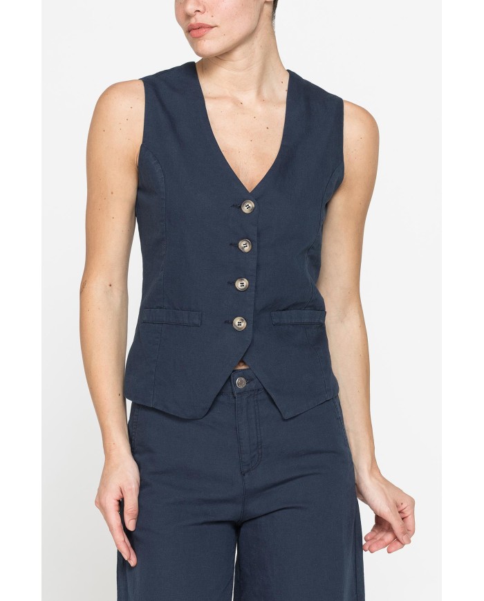 GILET IN LINO COTONE