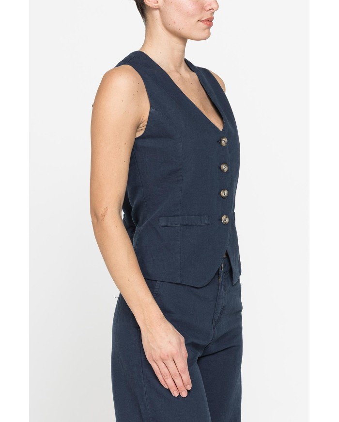 GILET IN LINO COTONE