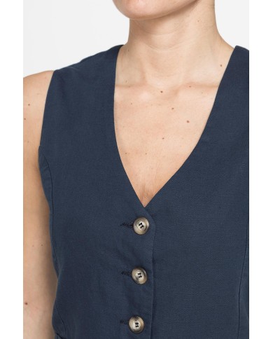 GILET IN LINO COTONE GILET IN LINO COTONE