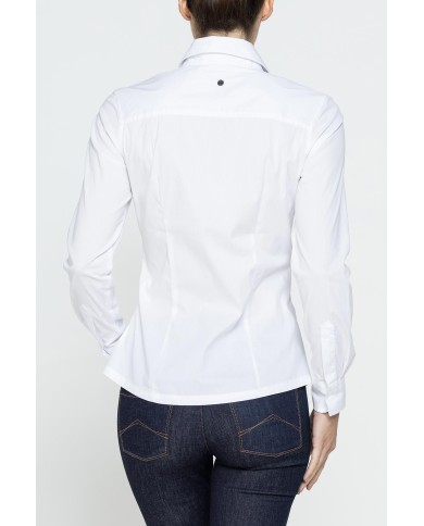 CAMICIA SFIANCATA A MANICHE LUNGHE IN POPELINE STRETCH CAMICIA SFIANCATA A MANICHE LUNGHE IN POPELINE STRETCH