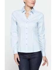 CAMICIA SFIANCATA A MANICHE LUNGHE IN POPELINE STRETCH