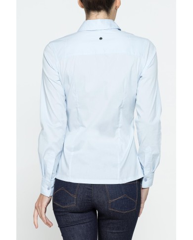 CAMICIA SFIANCATA A MANICHE LUNGHE IN POPELINE STRETCH CAMICIA SFIANCATA A MANICHE LUNGHE IN POPELINE STRETCH