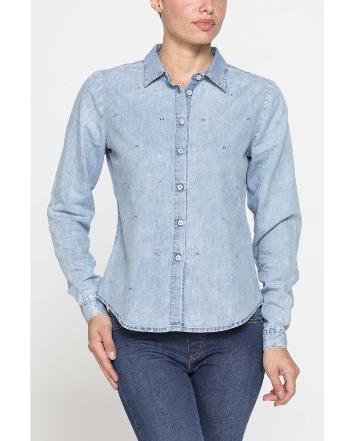 CAMICIA IN DENIM LEGGERO CON STRASS