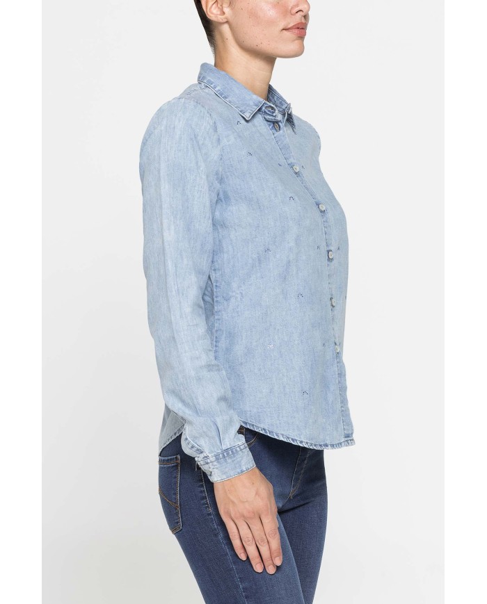 CAMICIA IN DENIM LEGGERO CON STRASS