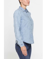 CAMICIA IN DENIM LEGGERO CON STRASS