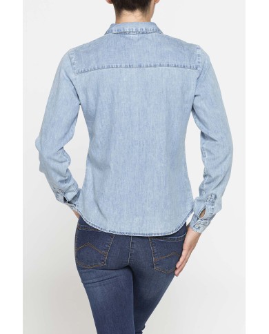 CAMICIA IN DENIM LEGGERO CON STRASS CAMICIA IN DENIM LEGGERO CON STRASS