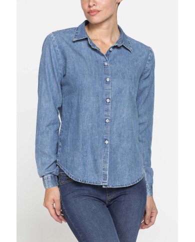 CAMICIA IN DENIM LEGGERO CON STRASS CAMICIA IN DENIM LEGGERO CON STRASS