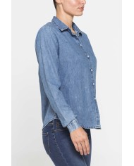 CAMICIA IN DENIM LEGGERO CON STRASS