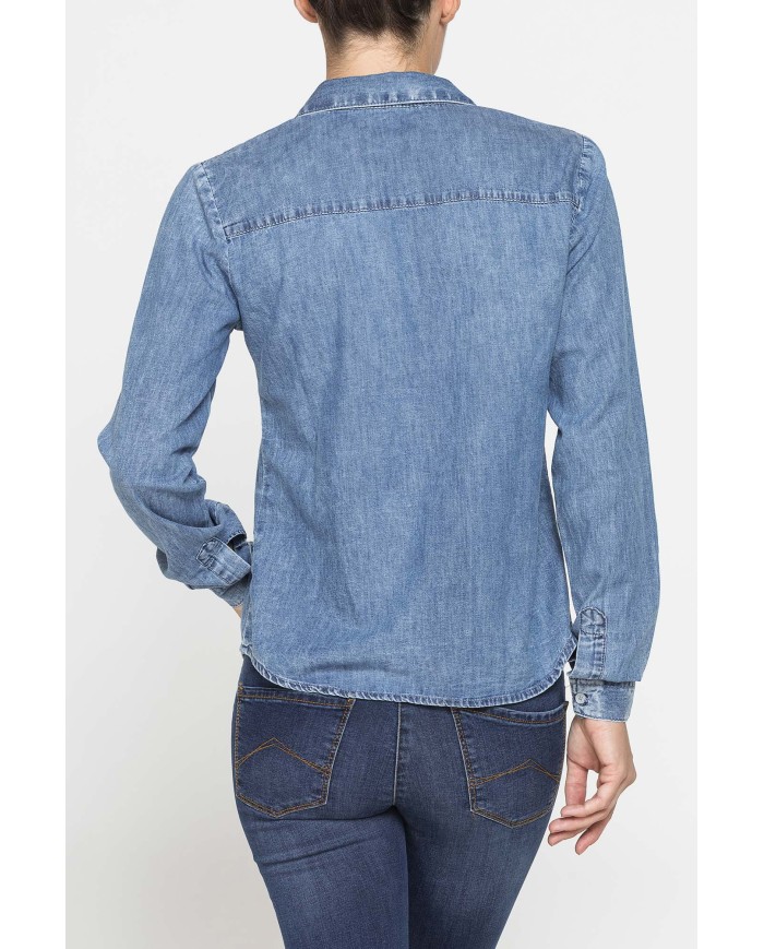 CAMICIA IN DENIM LEGGERO CON STRASS