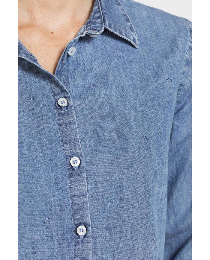 CAMICIA IN DENIM LEGGERO CON STRASS