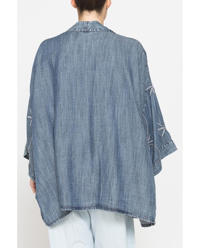 KIMONO IN CHAMBRAY CON RICAMI