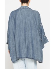 KIMONO IN CHAMBRAY CON RICAMI