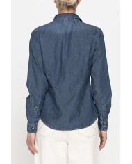 CAMICIA IN DENIM A MANICHE LUNGHE SLIM IN PURO COTONE