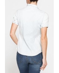 CAMICIA SLIM FIT A MANICA CORTA IN DENIM LEGGERO 7oz